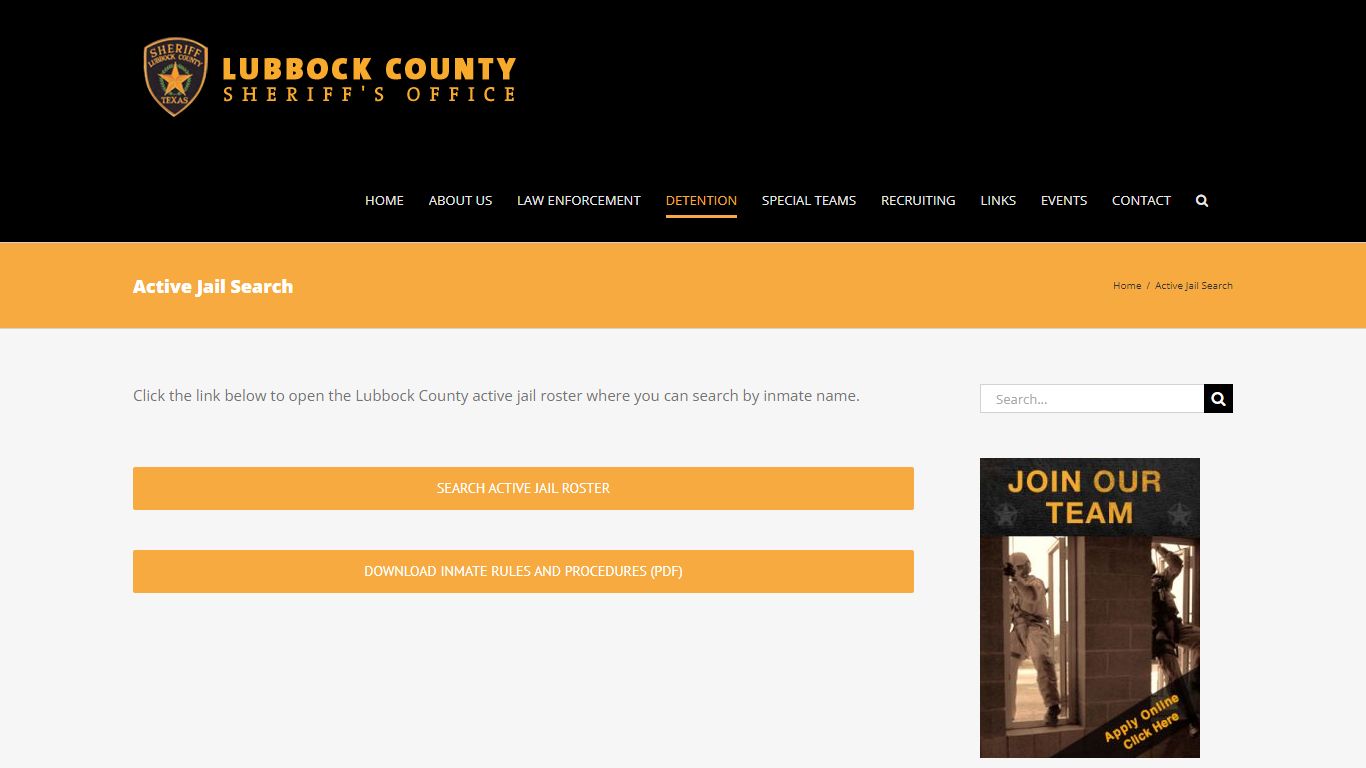 Active Jail Search - Lubbock County Sheriff's Office