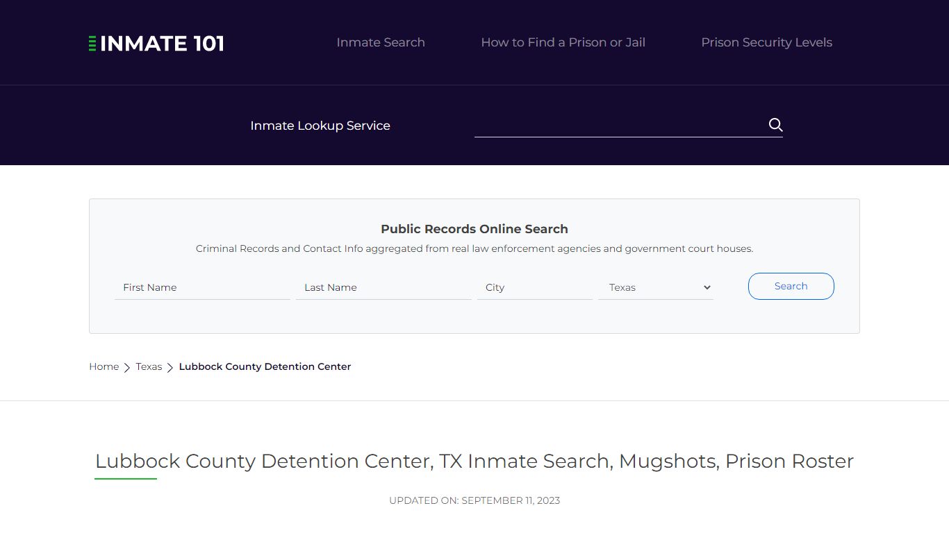 Lubbock County Detention Center, TX Inmate Search, Mugshots, Prison ...